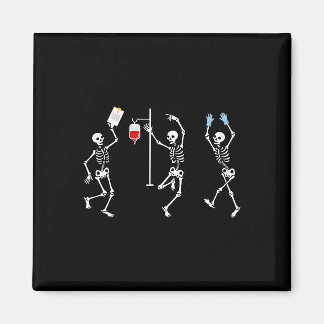 Nurse Skeleton Halloween Skeleton Costume Magnet (Framsidan)