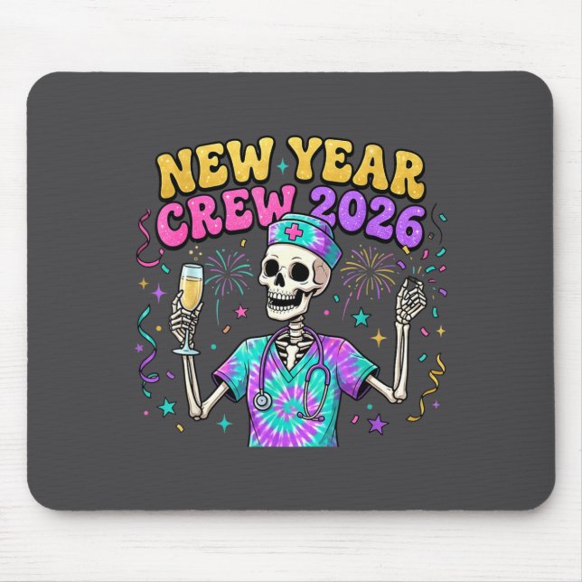 Nurse Skeleton New Year Crew 2026 Funny Er Icu Eve Musmatta (Framsidan)
