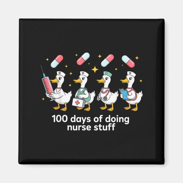 Nurse Skeleton New Year Crew 2026 Funny Er Icu Par Magnet (Framsidan)