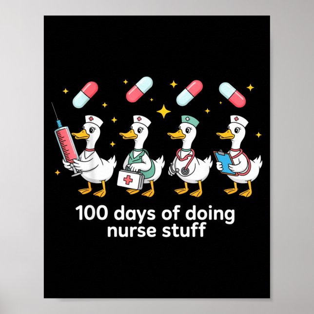 Nurse Skeleton New Year Crew 2026 Funny Er Icu Par Poster (Framsidan)