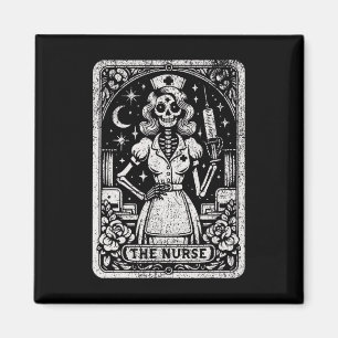 Nurse Skeleton Tarot Card Funny sjuksköterskesjuks Magnet