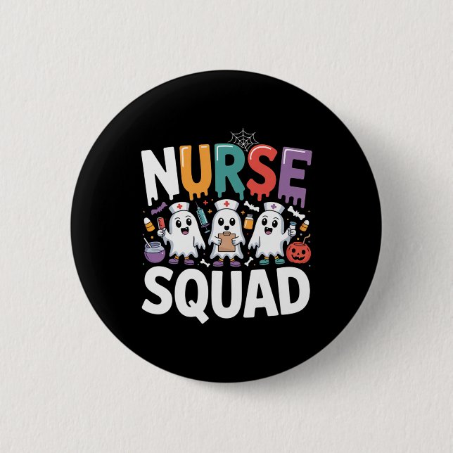 Nurse Squad Ghost Halloween Knapp (Framsida)