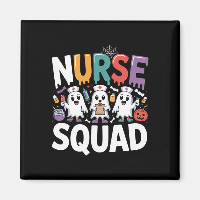 Nurse Squad Ghost Halloween Magnet (Framsidan)