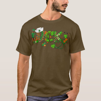 Nurse St patricks day EKG Shamrock Lucky Nurse T Shirt