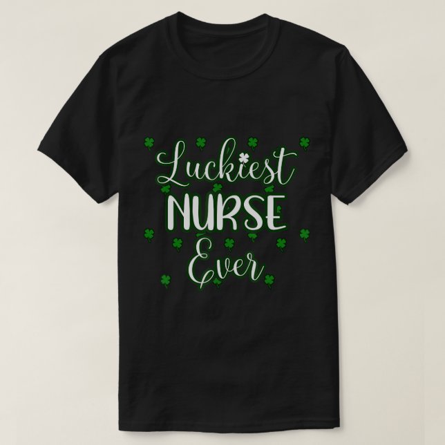 Nurse St patricks day Manar Women Luckiest Nurse K T Shirt (Design framsida)