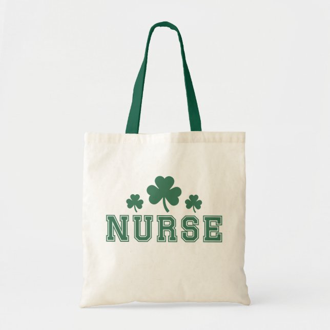 Nurse St. Patrick's Day Tote Bag Tygkasse (Framsidan)