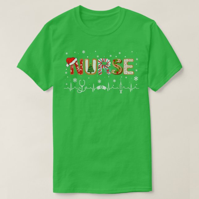 Nurse Stethoscope Christmas Tree Ornaments Xmas Fu T Shirt (Design framsida)
