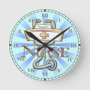 Nurse Stethoscope Clock Rund Klocka