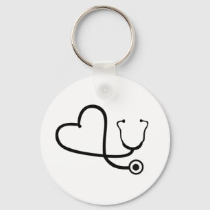 Nurse Stethoscope Heart Nyckelring