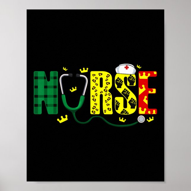 Nurse Stethoscope Junetelfte Melanin-Pridet i Afri Poster (Framsidan)
