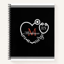 Nurse Stethoscope Modern anpassar Monogram Namn