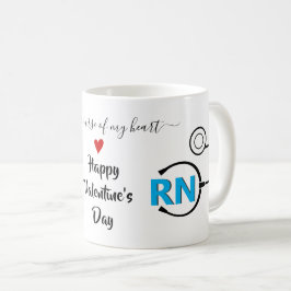 Nurse stethoscope Valentines day blue RN Kaffemugg