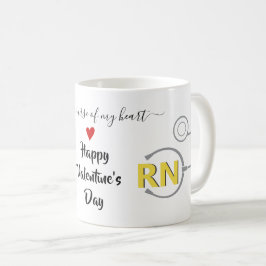 Nurse stethoscope Valentines day gult grått Kaffemugg