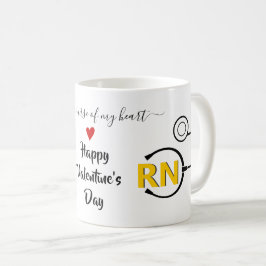 Nurse stethoscope Valentines day gult RN Kaffemugg