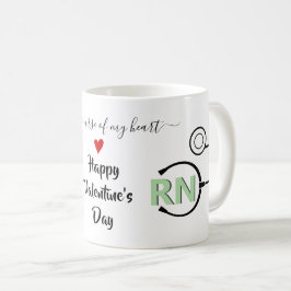 Nurse stethoscope Valentines day mynt grönt RN Kaffemugg