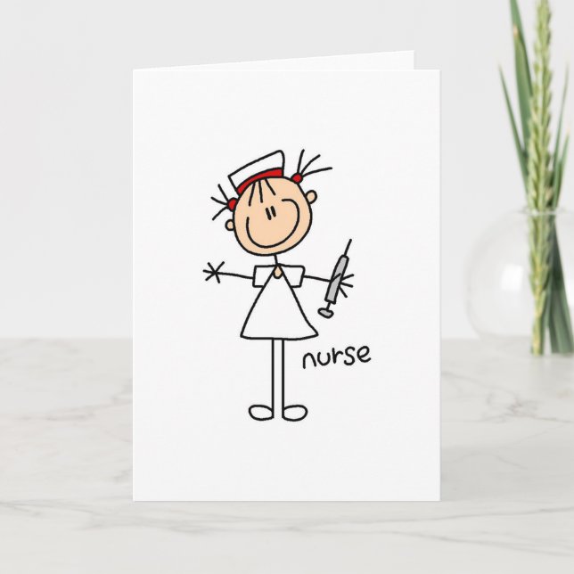Nurse Stick figur-kort Kort (Framsida)