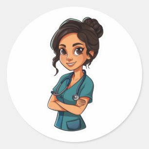 Nurse Sticker Runt Klistermärke