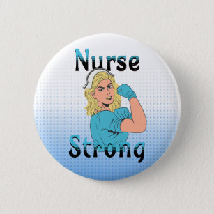 Nurse Strong   Vintage Retro Vibes Knapp