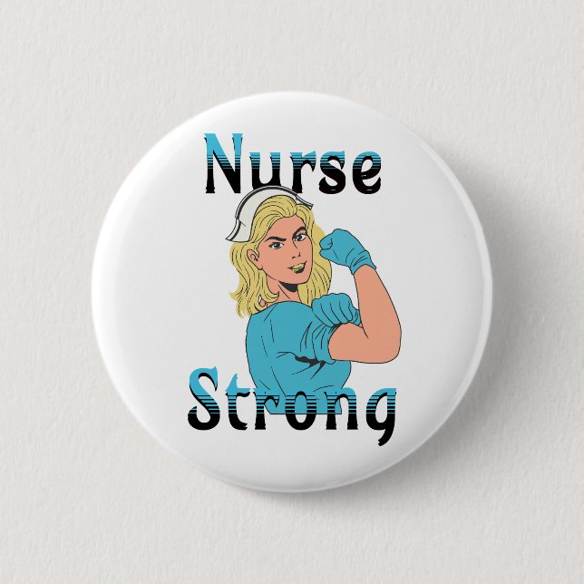 Nurse Strong | Vintage Retro Vibes Knapp (Framsida)