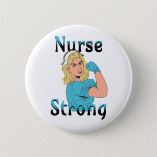 Nurse Strong   Vintage Retro Vibes Knapp
