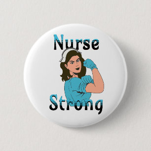 Nurse Strong   Vintage Retro Vibes Knapp