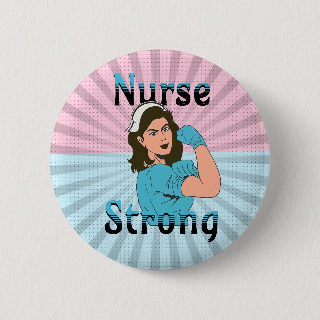 Nurse Strong | Vintage Retro Vibes Knapp (Framsida)