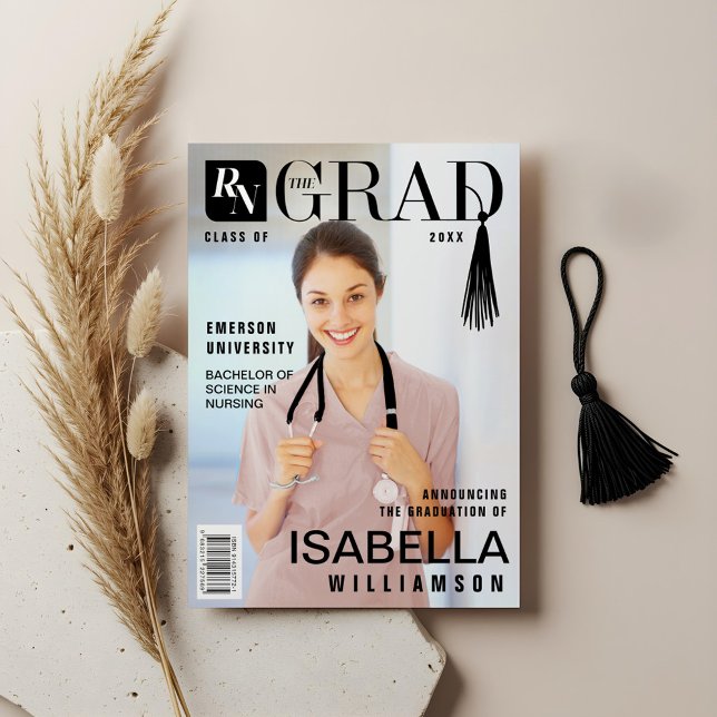 Nurse Student-registrerat Nurse Photo Magazine Meddelande (Nurse Graduate Registered Nurse Photo Magazine Announcement)