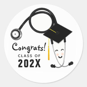 Nurse Studenten Gratulerar Runt Klistermärke