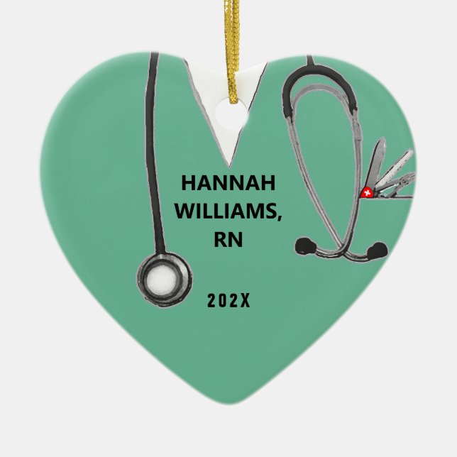 Nurse Studenten Photo Julgransprydnad Keramik (Framsidan)