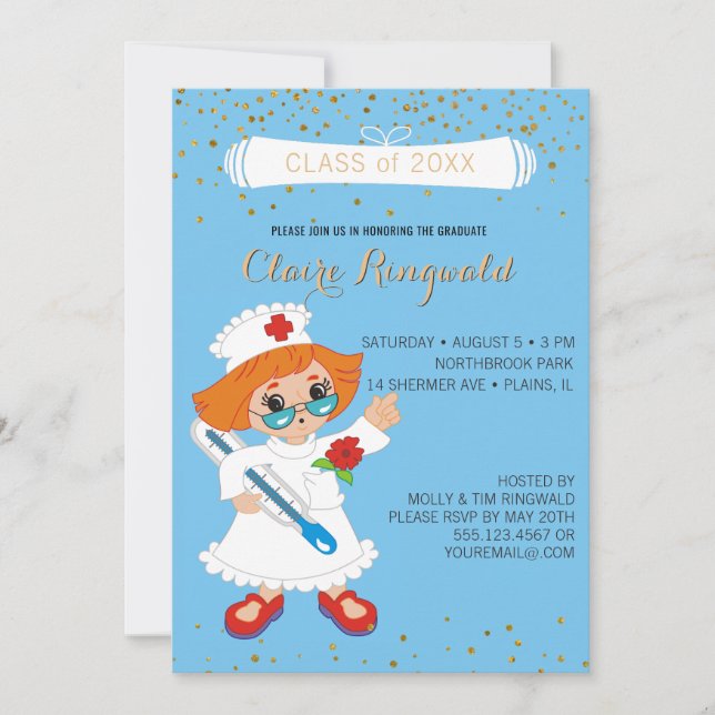 Nurse Studenten Pinning Ceremony Nursing School Inbjudningar (Framsida)