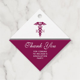 Nurse Studenten Tack med Red Caduceus Gåvor Etiketter