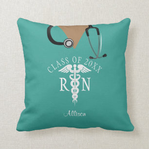 Nurse Studenten Teal SCrub Top Personlig  Kudde