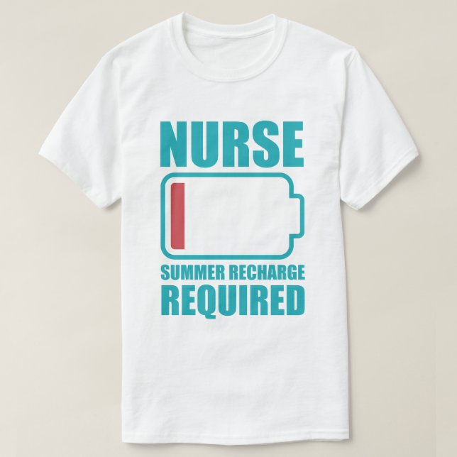 Nurse Summer Recharge Required funny T Shirt (Design framsida)