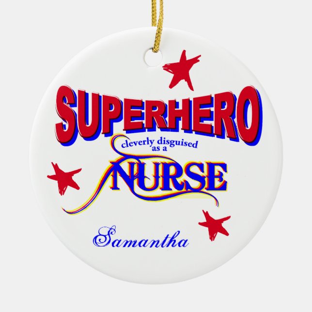 Nurse Superhjälte Ornament (Framsidan)