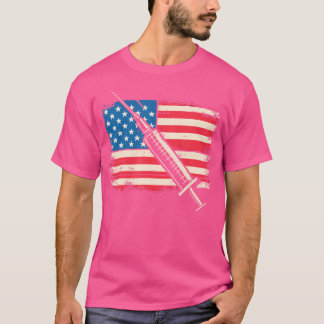Nurse Syringe American Flagga - Patriotic Doktor M T Shirt