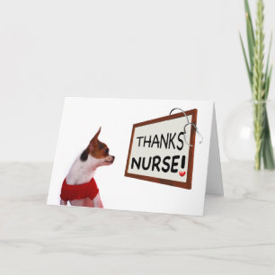 Nurse, tack Chihuahua Hund Kort