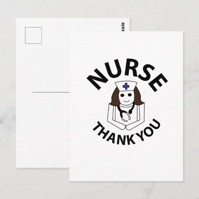 Nurse Tack Nurse Vykort (Fram/baksida)