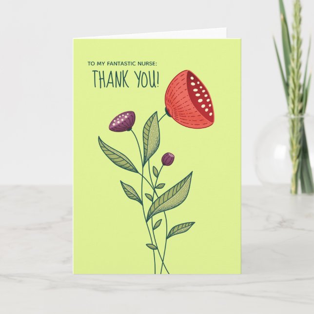 Nurse Tack Vår blommor Botanical Art Kort (Framsida)