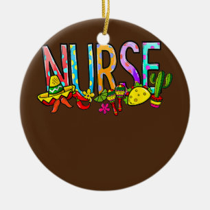 Nurse Taco Cactus Nurse Life RN Mexican Cinco De Julgransprydnad Keramik