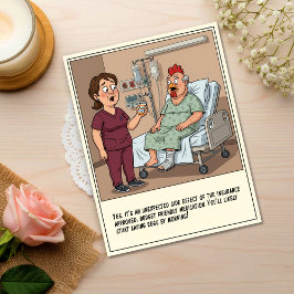 Nurse Talking To Chicken Head Patient Get Well Vykort