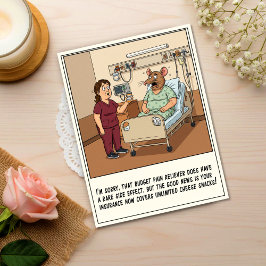 Nurse Talking To Patient With Rat Head Get Well Vykort