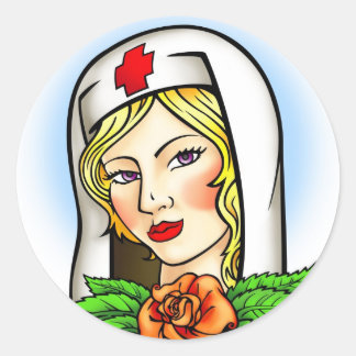 Nurse Tattoo Runt Klistermärke