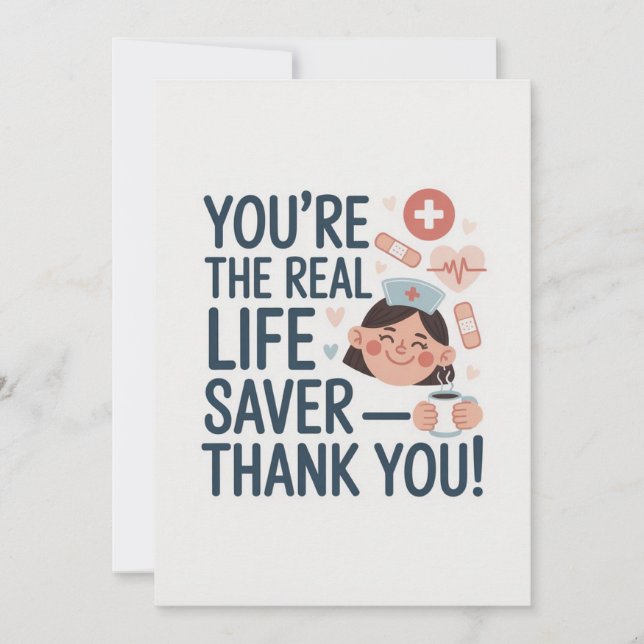 Nurse Thank You Card Tack Kort (Framsida)