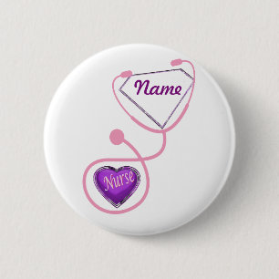 Nurse Toppen Stethoscope Glitter add Namn Knapp