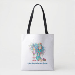 Nurse Tote Bag. I give shots and second chances. Tygkasse