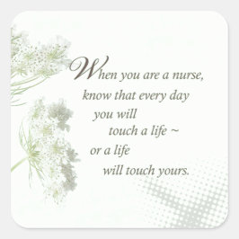 Nurse Touch ett liv med Vild Flowers Fyrkantigt Klistermärke