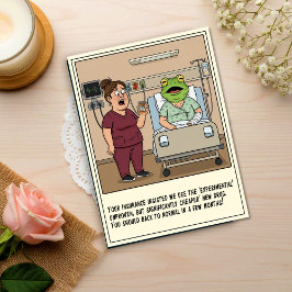 Nurse Treats Patient With Frog Head Get Well Vykort