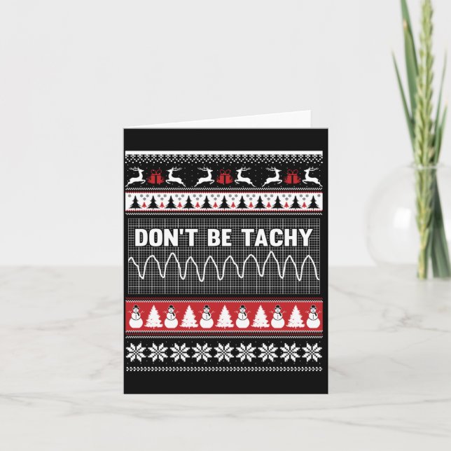 Nurse Ugly Christmas Sweater - Don't Be Tachy Long Kort (Framsida)