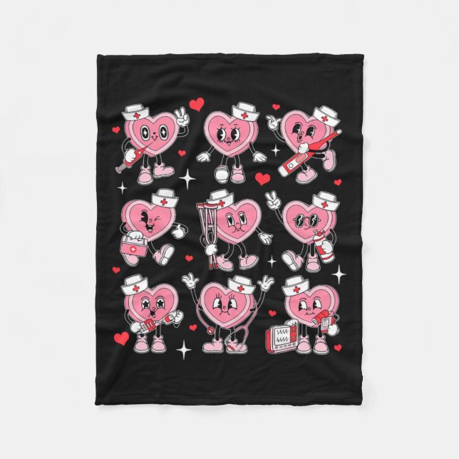 Nurse Valentine Candy Heart Er Icu Nicu Rn Nurses  Fleecefilt (Framsidan)