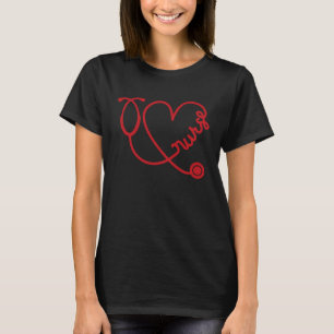 Nurse Valentine Day Kärlek Stethoscope Nurse Life T Shirt